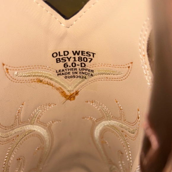 Old West Boys Brown Cowboy Boots - Picture 6 of 7